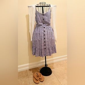 Blue floral midi dress